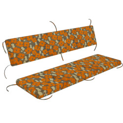 Vankúš na záhradnú lavicu s oddeleným operadlom 121 x 36 x 5 cm a 121 x 26 x 5 cm